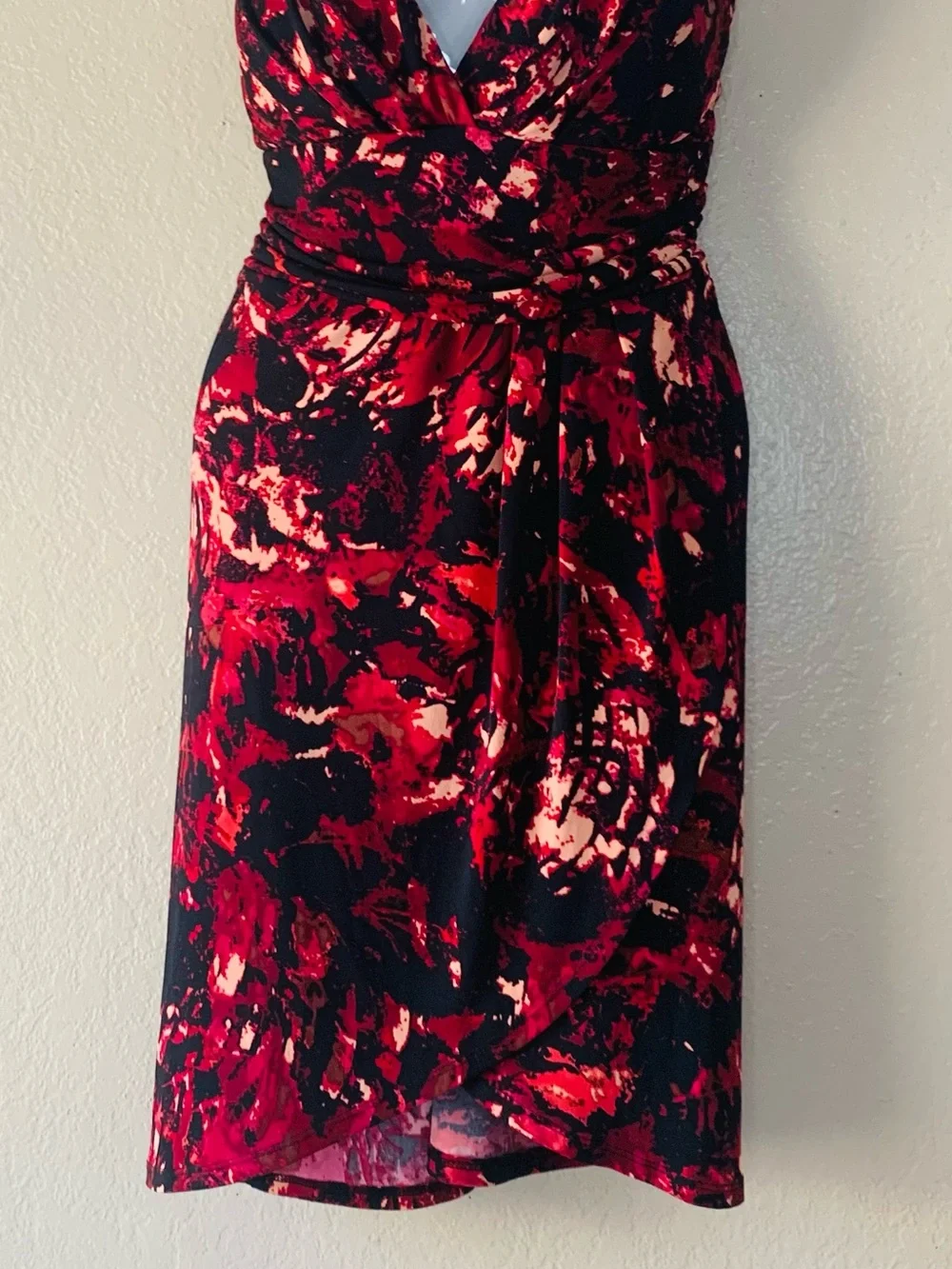 SPEECHLESS Y2K Floral Burgundy Tie Back Babydoll Romantic Goth Dress Size L - Picture 5 of 8